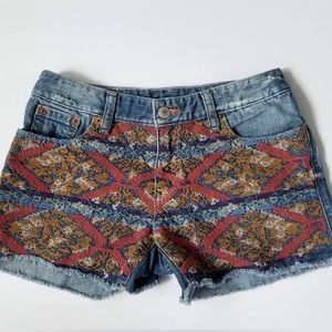 Ralph Lauren Aztec Embroidered Jean Shorts 12